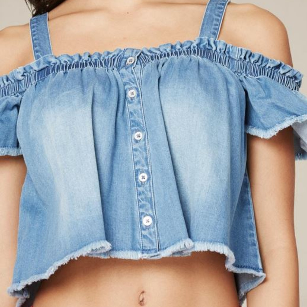 Bebe Cold Shoulder Crop Top XS